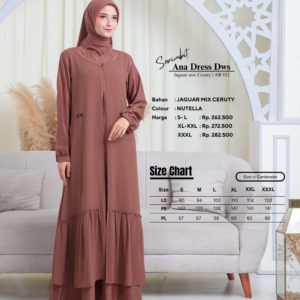 [BUNDLE] ABIKA ANA-DRESS-NUTELLA-#L + ABIKA HIJAB SYAKHIRA KHIMAR XL LATTE