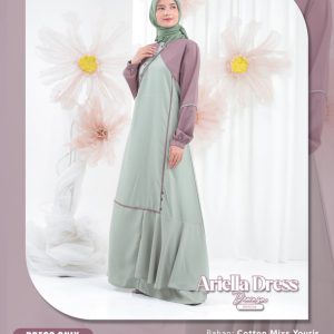 [BUNDLE] ABIKA ARIELLA DRESS MOM MATCHA #XL + ETHICA HIJAB MIYU SQUARE MILO