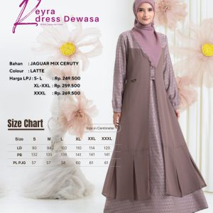 [BUNDLE] ABIKA KEYRA DRESS LATTE #XL + ABIKA HIJAB DAYYANA BERGO PLUM