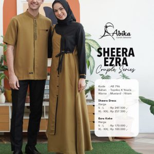 [BUNDLE] ABIKA SHEERA DRESS MUSTARD - HITAM #XL + ABIKA HIJAB ANALA-BERGO-2-OLIVE