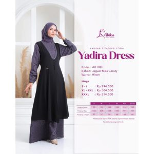 [BUNDLE] ABIKA YADIRA DRESS MOM HITAM #XXL + ABIKA HIJAB BELLA SQUARE JAHIT TEPI HITAM