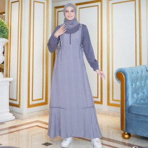 [BUNDLE] ETHICA AYUMI-538-ASTERPURPLE-#XL + ETHICA HIJAB ALESHA PLAIN SQUARE STONE GREY