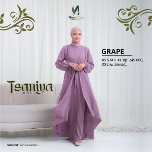 [BUNDLE] LUBI TSANIYA DRESS GRAPE #M + ETHICA HIJAB ELEMENTAL COQUETTE VOAL RAINBOW BERRY