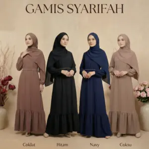 GAMIS SYARIFAH CRINKLE MERMAID PREMIUM DAILY 4 WARNA ALL SIZE ORIGINAL SALE!!
