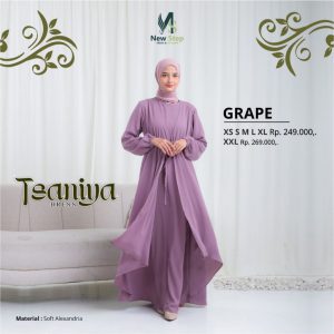 [BUNDLE] LUBI TSANIYA DRESS GRAPE #L + ABIKA AROFAH BERGO UNGU SEDANG