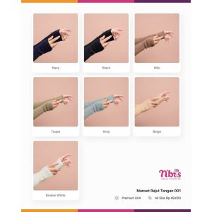 Nibras Hijab Inner Manset Rajut Tangan 001 Material Premium Knit