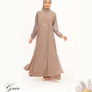 [BUNDLE] NIBRAS GAIA-GAMIS-ROSE-#L + NIBRAS HIJAB BIHRIA SCARVES WHITE