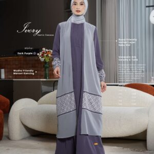 [BUNDLE] NIBRAS IVORY-GAMIS-DARKPURPLE-#XXL + KEKE AZALEA WAFFLE ASH GREY