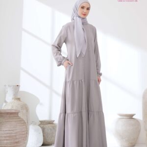 [BUNDLE] NIBRAS RESYA 69 GREY #XL + NIBRAS HIJAB LATIFAH SCARF GREY