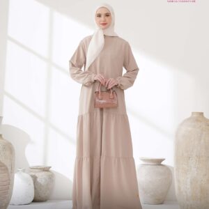 [BUNDLE] NIBRAS RESYA 69 KHAKI #M + NADHEERA FLO SCARF THISTLE