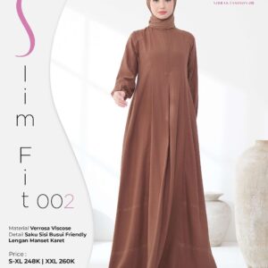 [BUNDLE] NIBRAS SLIMFIT 002 MOCCA #XXL + NADHEERA FLO SCARF DUSTY