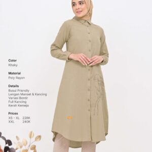 [BUNDLE] NIBRAS TANDA CINTA 008 KHAKY #M + NIBRAS HIJAB BIHRIA SCARVES WHITE