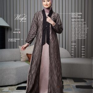 [BUNDLE] NIBRAS WAFA-GAMIS-MOCHA-#XXL + NADHEERA ABELLEA-SCARF-ASHGREY