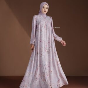 [BUNDLE] NADHEERA ABELLEA-DRESS-FLAMINGO-#XXXL + NADHEERA EVVE SCARF THISTLE