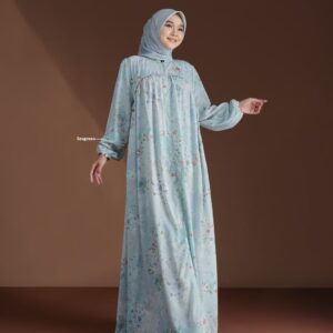 [BUNDLE] NADHEERA ABELLEA-DRESS-SEAGREEN-#XXXL + NIBRAS HIJAB FULMALA PASHMINA HEDGE GREEN