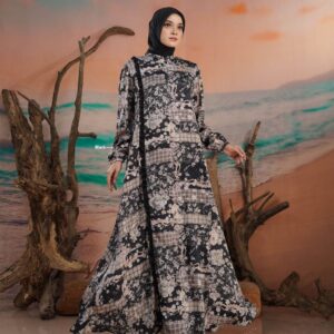 [BUNDLE] NADHEERA HANARIAA-DRESS-BLACK-#S + NBRAS HIJAB BIHRIA SCARVES BLACK