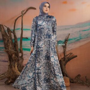 [BUNDLE] NADHEERA HANARIAA-DRESS-BLUEDENIM-#M + NIBRAS HIJAB BIHRIA SCARVES BLACK