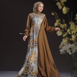 [BUNDLE] NADHEERA KALILA-DRESS-ZAITUN-#XXL + KEKE INAYA RUBY SCARF PEACH