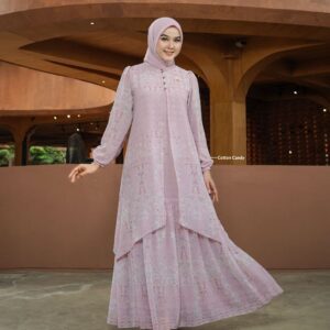 [BUNDLE] LOYALTY-DRESS-STYLE-1-COTTONCANDY-#L + NIBRAS HIJAB BIHRIA SCARVES BLACK