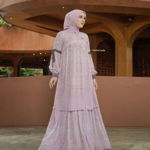 [BUNDLE] NADHEERA LOYALTY-DRESS-STYLE-3-COTTONCANDY-#S + NIBRAS HIJAB BIHRIA SCARVES BLACK