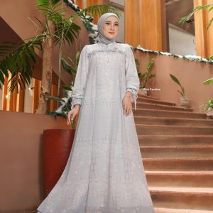 [BUNDLE] NADHEERA LOYALTY-DRESS-STYLE-4-BLUECAROLINE-#XL + KEKE INAYA RUBY SCARF ARMY