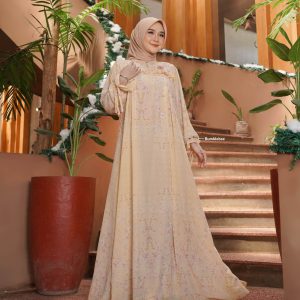 [BUNDLE] NADHEERA LOYALTY-DRESS-STYLE-4-BUMBLEBEE-#XXXL + KEKE INAYA RUBY SCARF ARMY