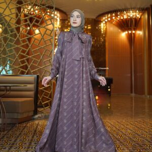 [BUNDLE] NADHEERA SYMPHONY-DRESS-STYLE-5-CHOCOMILK-#XL + NIBRAS HIJAB BIHRIA SCARVES BLACK