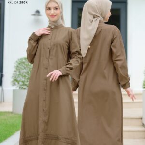 [BUNDLE] NIBRAS CHANDANA COCA MOCHA #XL + NIBRAS HIJAB BIHRIA SCARVES WHITE