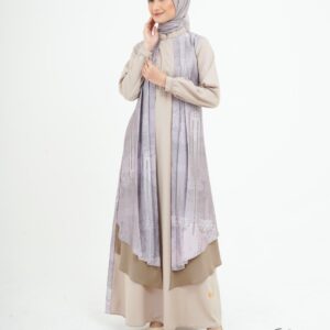 [BUNDLE] NIBRAS ELYS-GAMIS-OLIVE-#XXL + NADHEERA HAVVARA SCARF COTTON WHITE
