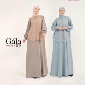NIBRAS GALA 003 DRESS CANTIK VARIASI OUTER LOCO DAN LENGAN BALON TERBARU MURAH MERIAH
