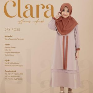 NIBRAS CLARA GAMIS ANAK SET HIJAB SARIMBIT TERBARU 2024