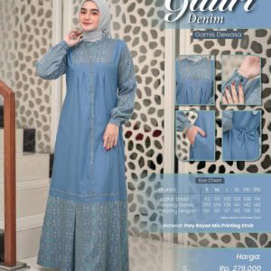 RAUNA GAURI DENIM SARIMBIT KELUARGA BAHAN KATUN