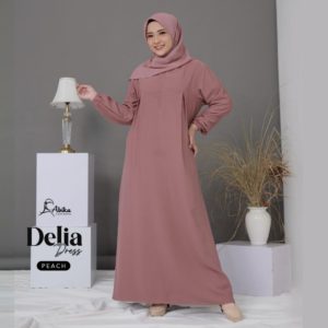 GAMIS DEWASA ABIKA HIJAB DELIA DRESS PEACH