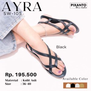 PIXANTO SANDAL KULIT AYRA SW-105 BLACK