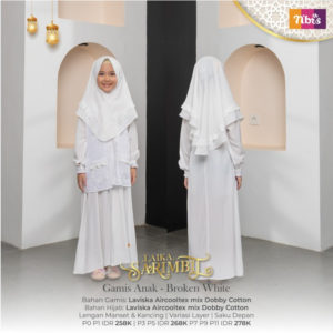 GAMIS ANAK NIBRAS LAIKA BROKEN WHITE REJECT/DEFECT MINOR
