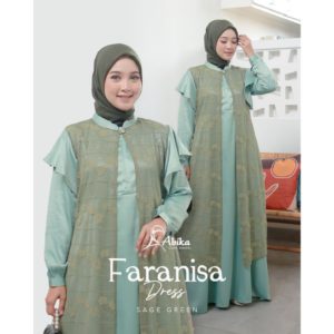 GAMIS DEWASA ABIKA FARANISA DRESS SAGE GREEN