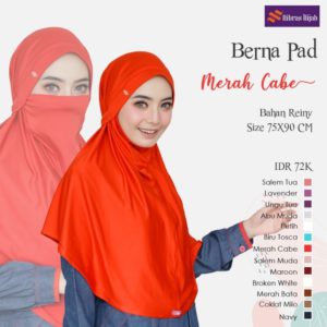 NIBRAS HIJAB BERNA PAD MERAH CABE