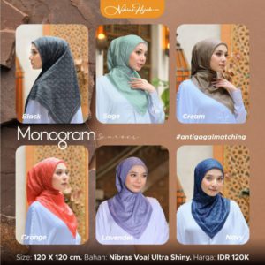 Monogram Scarves Material Voal by Nibras Hijab