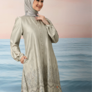 [Mix & Match] NIBRAS ARCHIPELAGOIIB-TUNIK-SAGE-#M + ALNITA LINO PANTS IVORY #2XL - Bundling Set: Paket OOTD