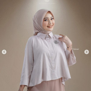 [Mix & Match] NADHEERA KAFFA-BLOUSE-OATMEAL-#M + LORA JOLIE CULLOTS GRAPE #S - Bundling Set: Paket OOTD