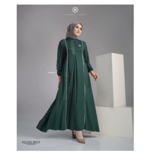 [Bundling Serasi] NADHEERA HALIZHA-DRESS-GREENERY-#S + NUBUA AMEENA DRESS MATCHA GREEN #S (0) - Paket Elegan Duo Gamis: Nadheera Luxury + Daily Look Senada
