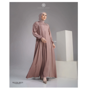 [Bundling Serasi] NADHEERA HALIZHA-DRESS-ROSE-#XL + SEPLY MEYRA315-MOCCA-#S - Paket Elegan Duo Gamis: Nadheera Luxury + Daily Look Senada