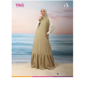 [Bundling Couple] NIBRAS ARCHIPELAGO IB LATTE-#M + MYSURE SERAYA KOKO DAD BROWN #XL - Paket Serasi: Gamis & Koko Dewasa