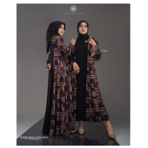 [Bundling Couple] NADHEERA MIANNA-DRESS-GRAPES-#XXL + ETHICA KAHFI 257 WINETASTING #S (0) - Paket Serasi: Gamis & Koko Dewasa