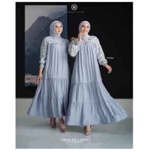 [Bundling Couple] NADHEERA TANIVVA-DRESS-FESHBLUE-#M + MYSURE ALHAMBRA-KOKOEXCLUSIVE-02-BLUESKY-#S - Paket Serasi: Gamis & Koko Dewasa