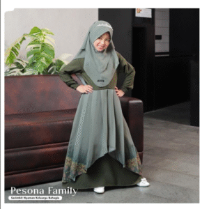 [Bundling Gamis] LUBI GA-PESONA-FGREEN-#XL(SALE) + LUBI GA-DESIRE-BLACK-#XL(SALE) - Paket Spesial 2in1 Gamis Anak