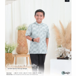 [Bundling Koko] LUBI GIRIMERUFAMILY-KOKOANAK-SAGE-#L + LUBI BINAR KOKO ANAK CHOCO #L - Koko Anak 2in1 - Hemat & Stylish Sekaligus