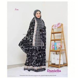 [Random] ABIKA MUKENA-DANIELLA-HITAM + SEPLY NATURE 03 MINI - Paket Ibadah Wanita: Mukena Cantik + Sajadah Nyaman