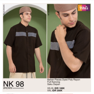 [Random] NB-NK098-BROWN-#XS + ND-ALWI ZAHIR SARUNG RED BRICK - Paket Jumatan: Sarung & Koko, Siap ke Masjid!