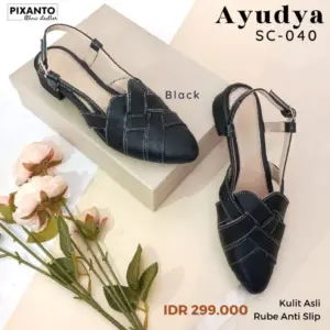 PIXANTO WEDGES WANITA CANTIK AYUDYA SC-040 BLACK